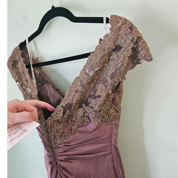 Jade by Jasmine Mocha Gown Special Occasion Bridesmaid Prom Cocktail Dress - Picture 14 of 16